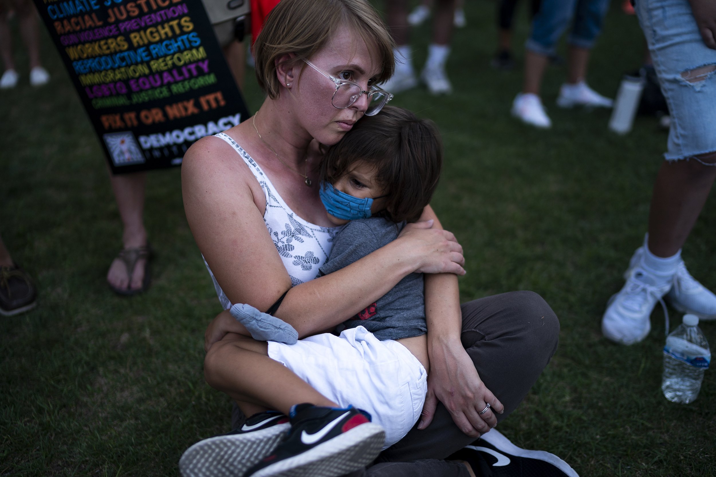  Jennifer Villalpando holds her son Andreo, 4, before they march during the annual March for Our Lives protest, a nationwide demonstration in support of gun control legislation, at the Arizona State Capitol on Saturday, June 11, 2022, in Phoenix. 