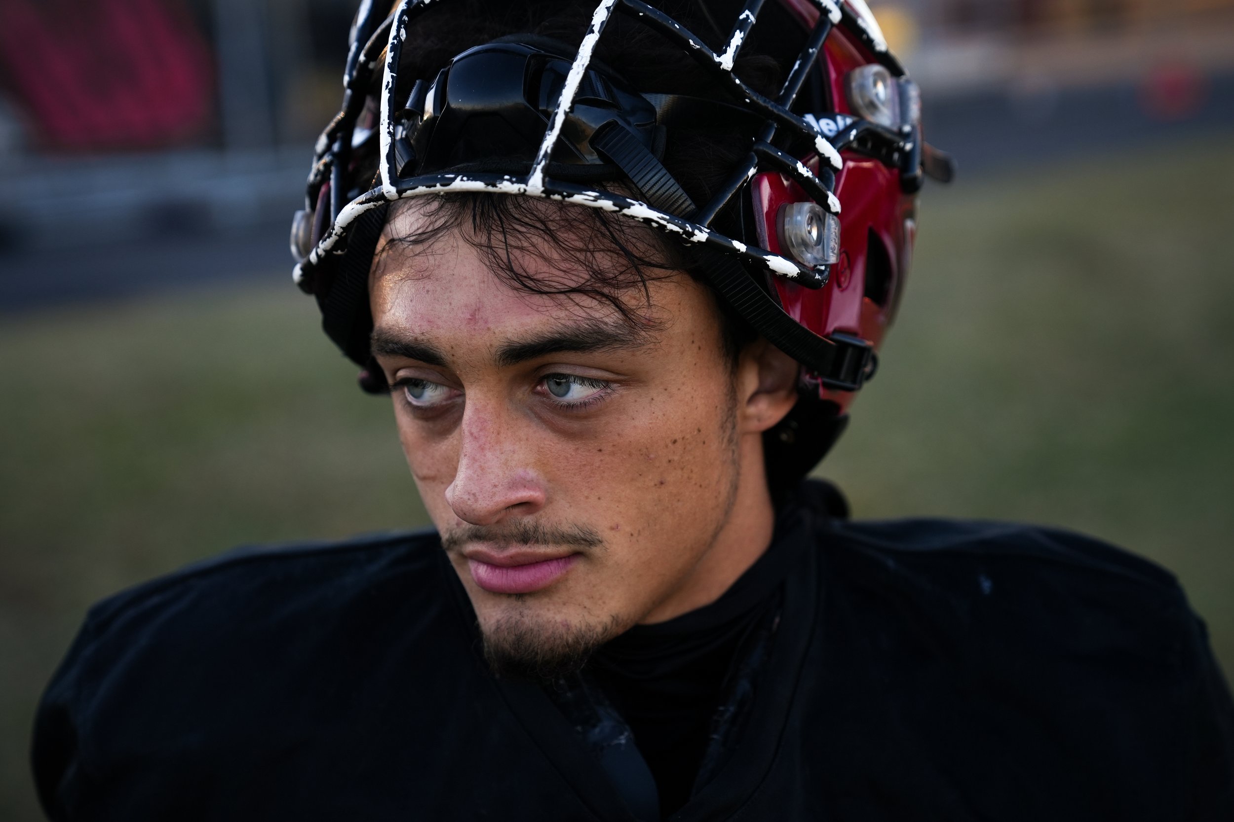  Liberty safety LJ Hunter watches as his teammates run play drills during practice at Liberty High School on Thursday, Nov. 17, 2022, in Peoria. Hunters mother, Angela Critser, 38, was killed in a drive-by shooting two years ago in Phoenix. Since the