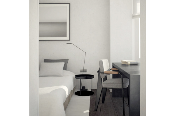 Small Brussels apt. bedroom, NS Architects. || via The Design Edit