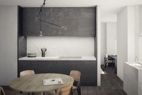 Small Brussels apt. kitchen, NS Architects. || via The Design Edit