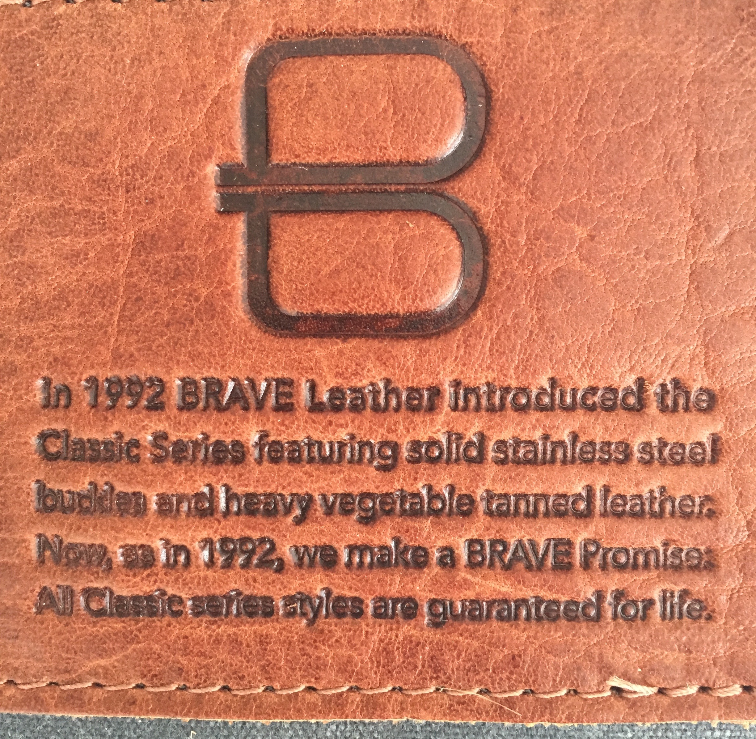 11a. Bag is embossed with the lifetime guarantee for the Classic.