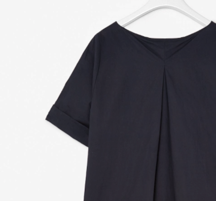 cos black pleated dress