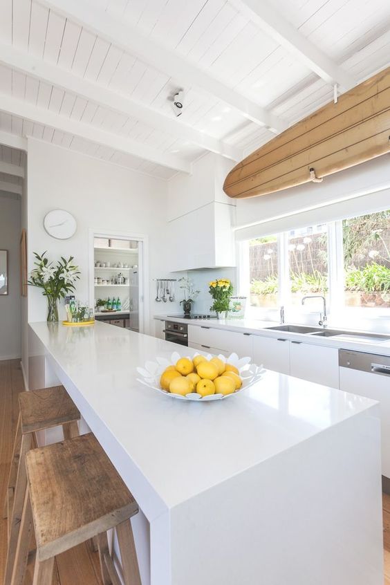 The best kitchen focal point I've seen in a while via Coastal Style Blog .