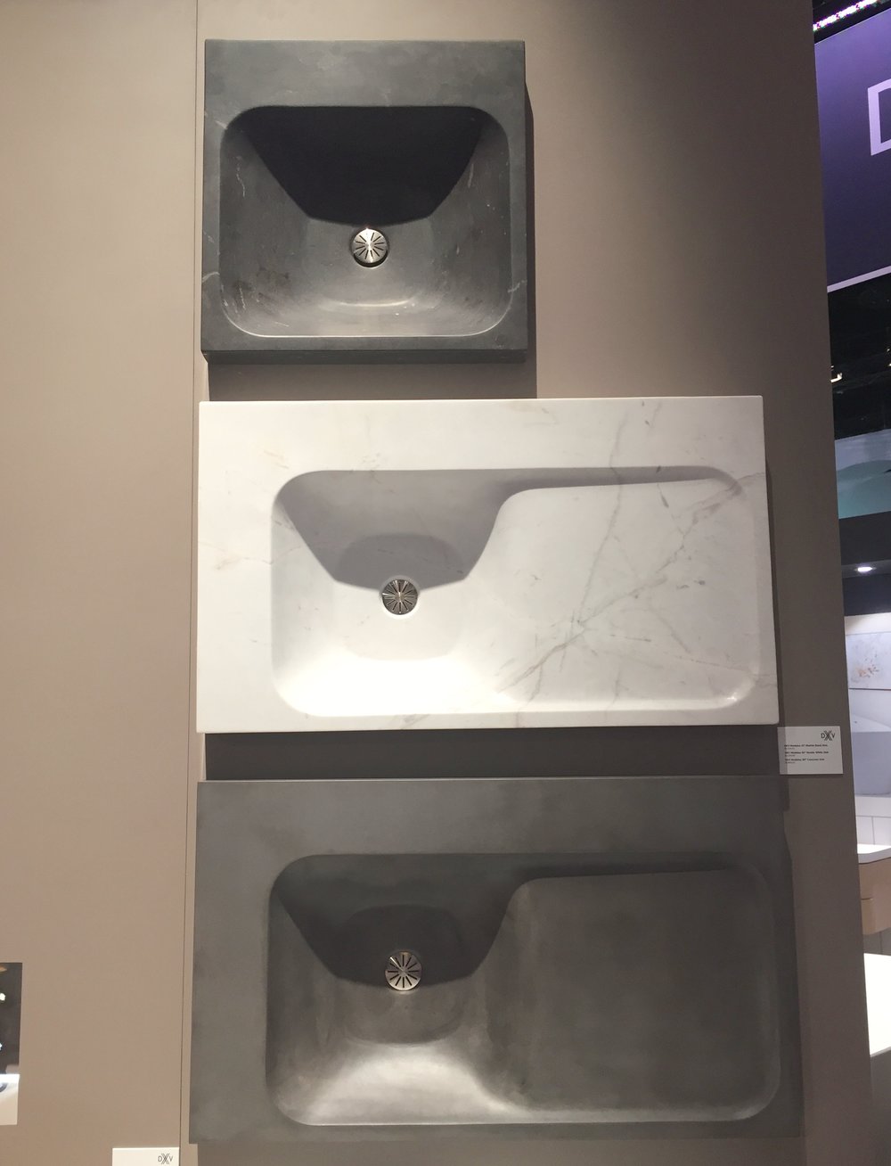  In addition to solid surface material, Modulus sinks come in (from top) black marble, white marble and concrete. Gorgeous! 