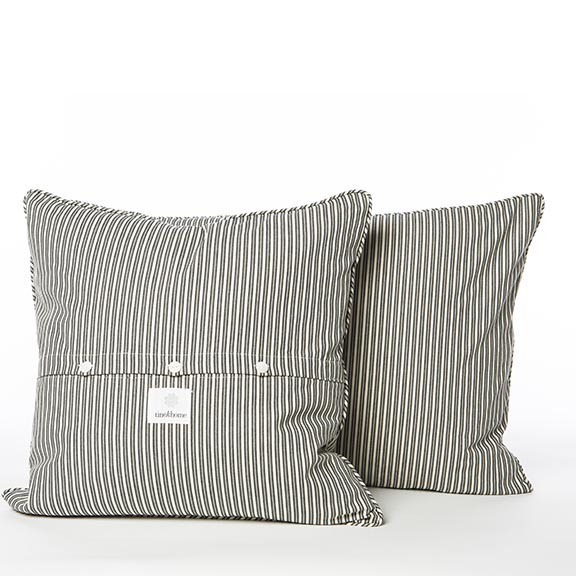  Long live ticking. Long live stripes.  Ticking Stripe Cushion covers , $42. 