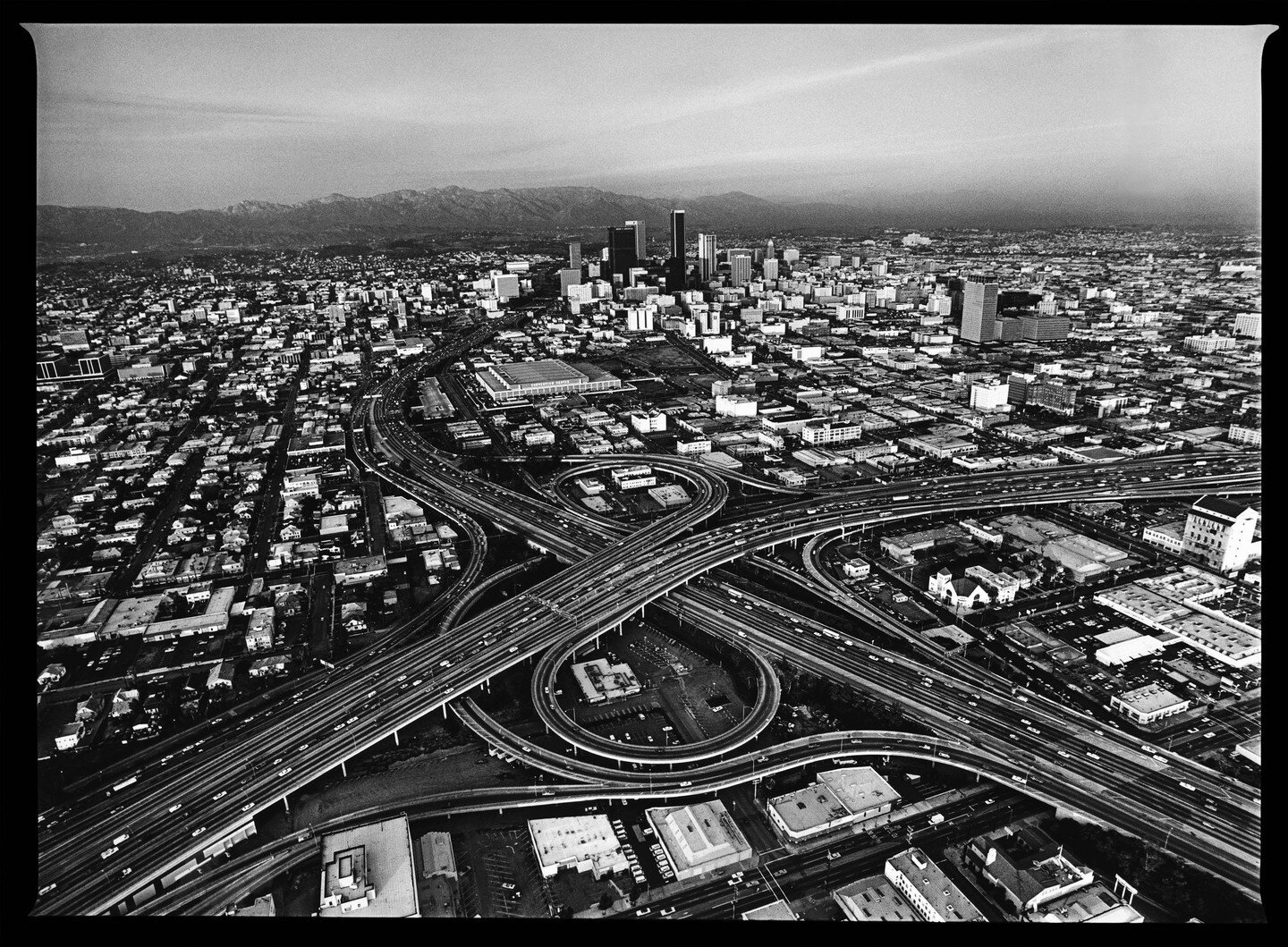 FALLBACK FRIDAY, 
DOWNTOWN INTERCHANGE, 
I-10 &amp; THE HARBOR FWY,
LOS ANGELES 1980 www.georgerose.com