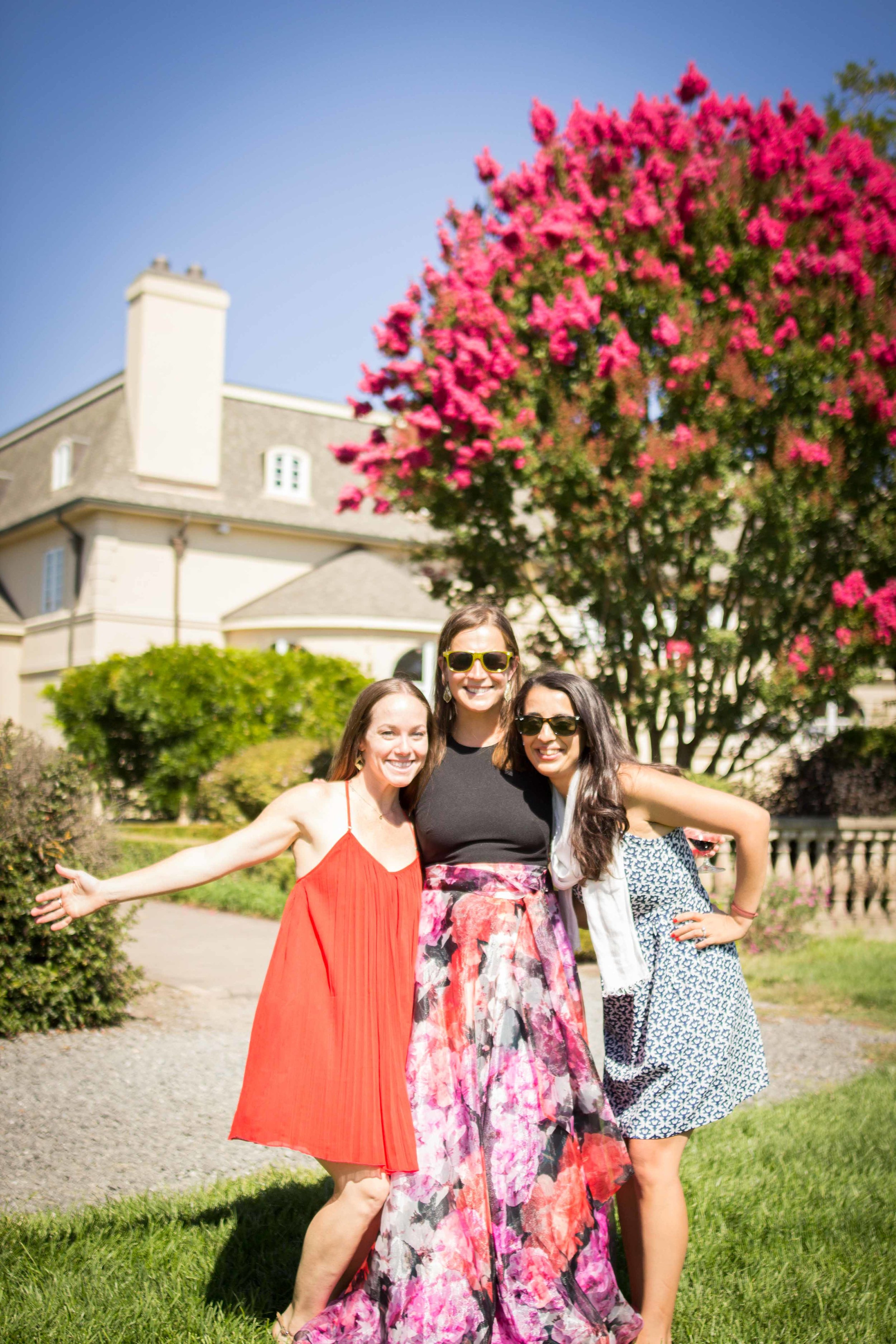 Beautiful ladies on a beautiful vineyard