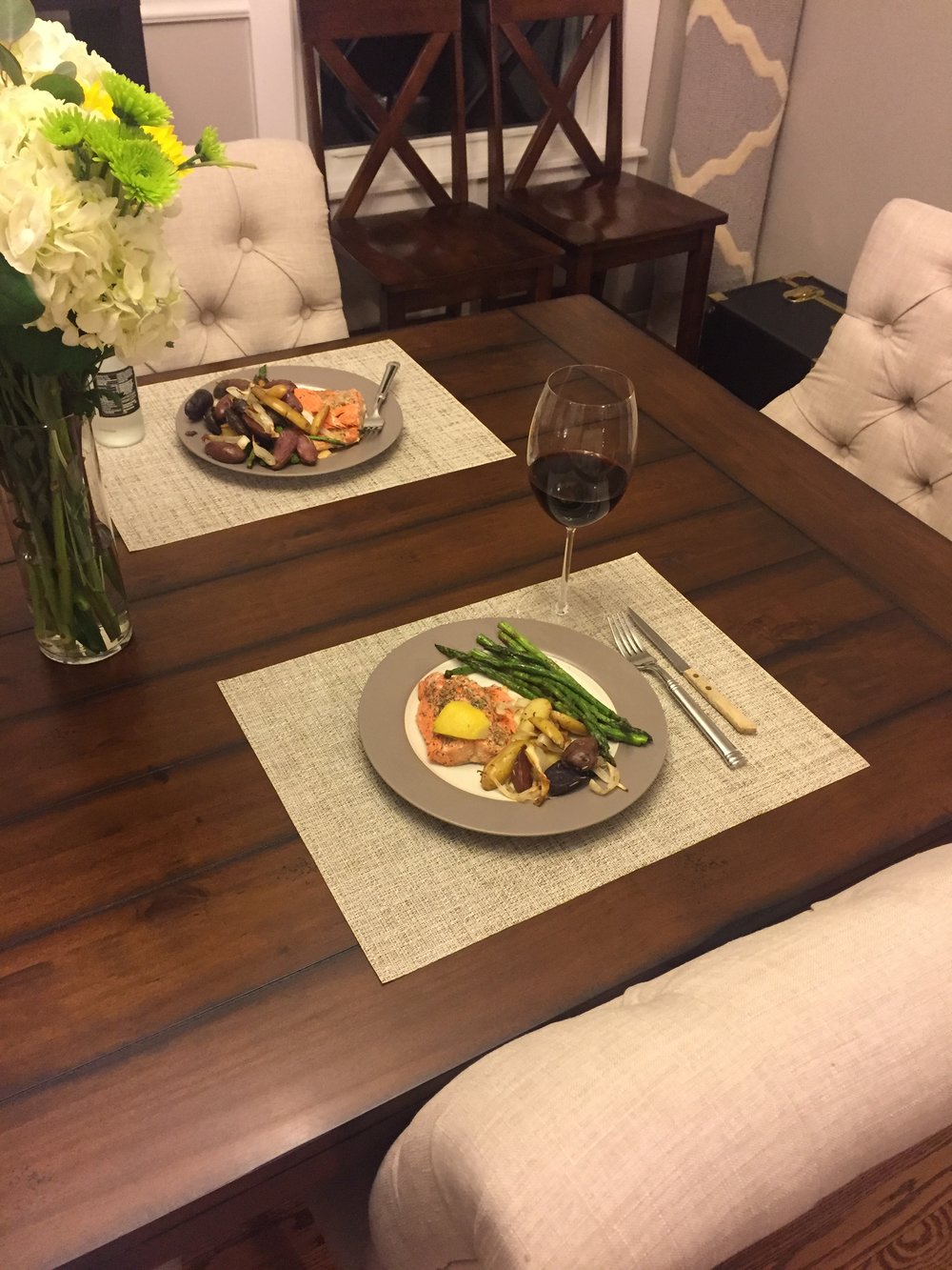 Our first dinner on a REAL table