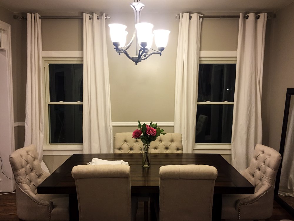 Dining Room With Curtains