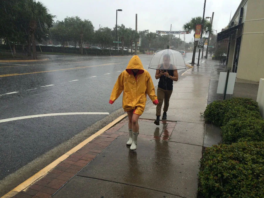 Gimme Shelter. The ceremonious walk back to the awning of the College Park store. 