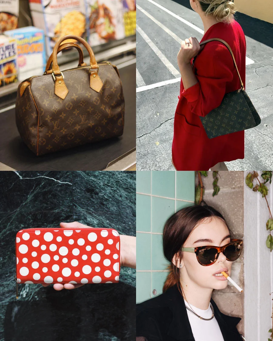 ❤️ It's Fall now, so let it fall into your cart. 1. Louis Vuitton Speedy 25 in the 10 or less line. 2. Louis Vuitton Musette Tango in the asphalt jungle. 3. Louis Vuitton X Yayoi Kusama Zippy wallet. 4. Cassidy @cassidyroney in Gucci Flora Cat Eye Sunglasses. 