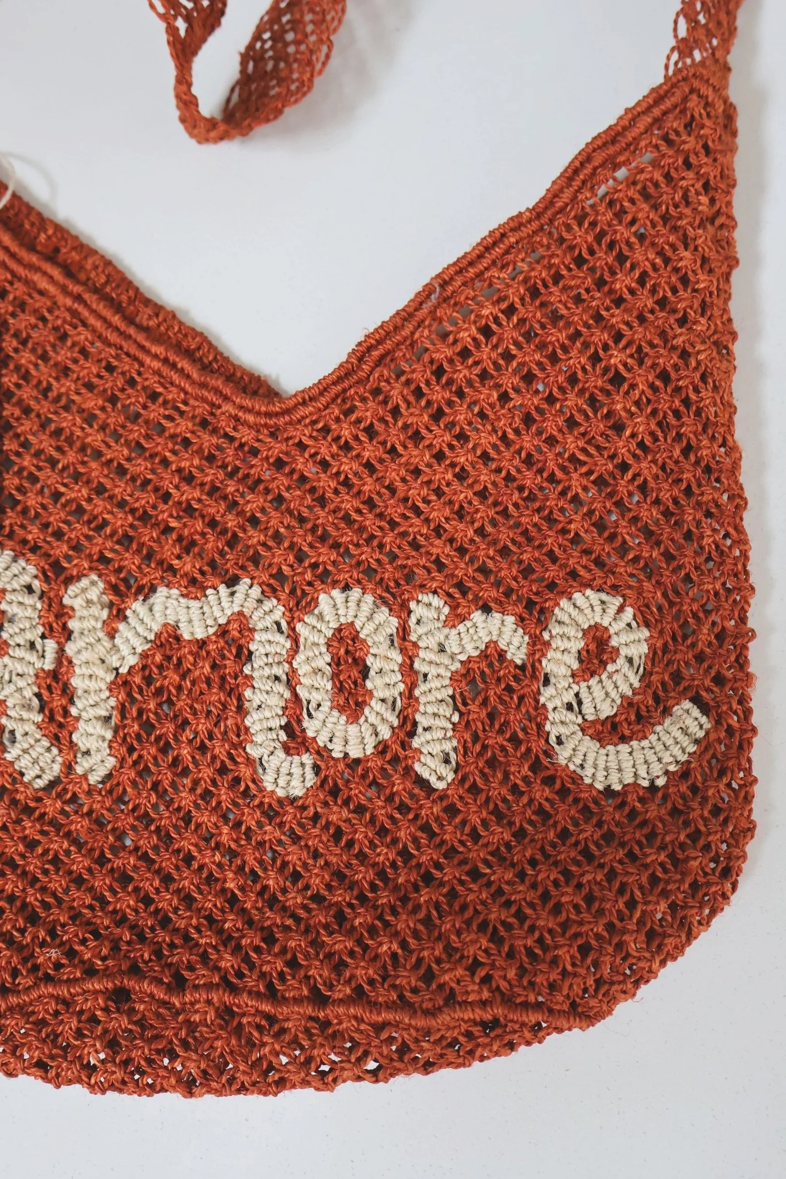 The Jacksons AMORE Jute Bag- Peach/Natural