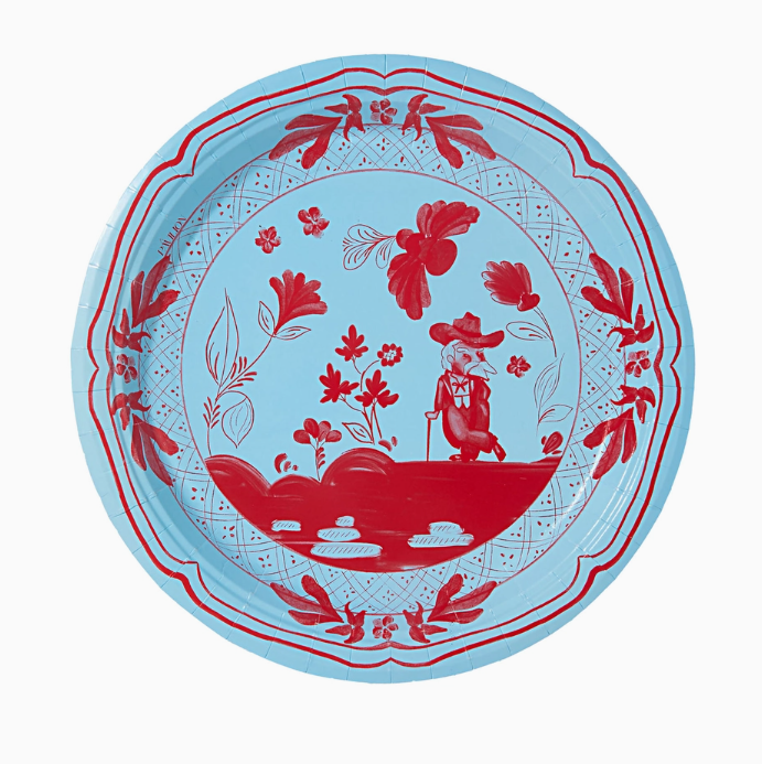 Mini Hors D'oeuvre Oxford Rebel Paper Plates - Blue & Red 8 Per Pack