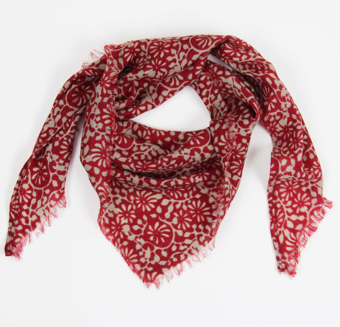 Les Belles Vagabondes Suzanne Wool Scarf Rouge