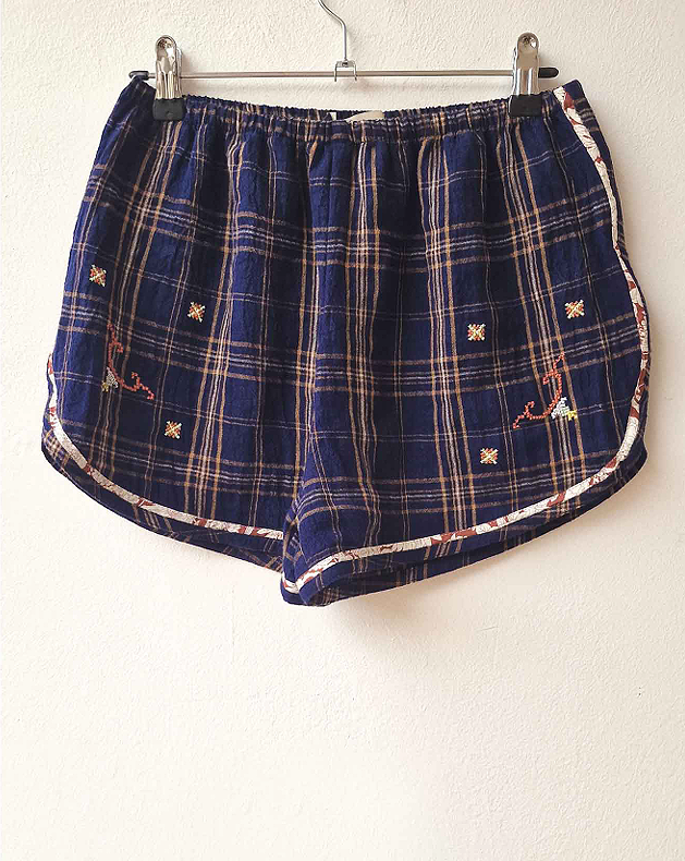 Claramonte Embroidered Shorts-Blue Medium 8-10