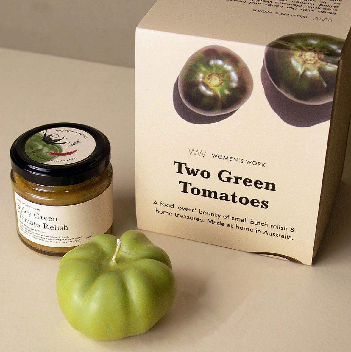 Women's Work Two Green Tomatoes - A Relish & Candle Gift Set (115g)