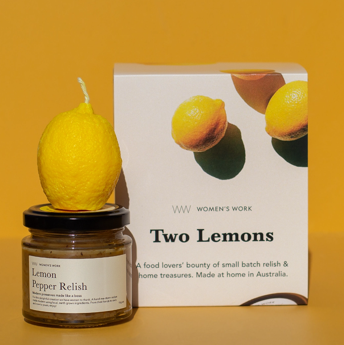 Women's Work Two Lemons - A Relish & Candle Gift Set (115g)