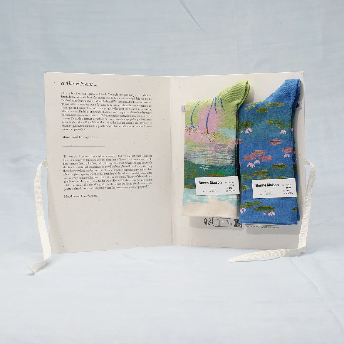 Bonne Maison Two‑Pair Gift Book -Claude Monet the Bridge Sz 39/41