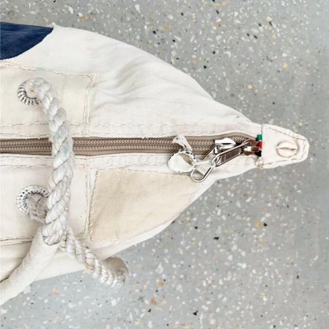 Ali Lamu Navy Heart Natural Weekender Bag 