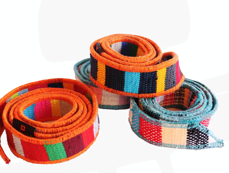 Ashanti Handwoven Orange Trim Belt Small/Medium 130cm