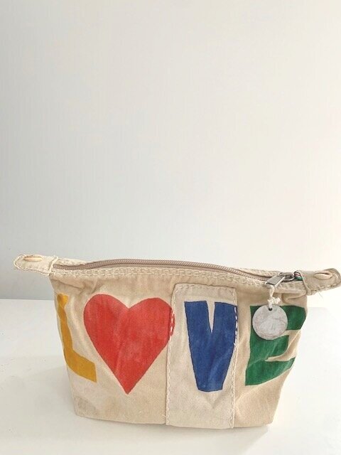 Ali Lamu Large Vintage Rainbow LOVE Clutch