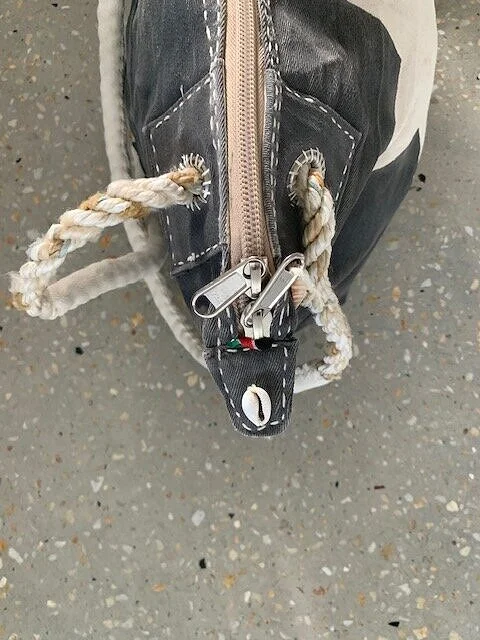 Ali Lamu Charcoal Natural Star Weekender Bag  