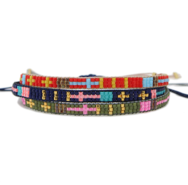 Bluma Hand Beaded ALYS Bracelet-Red