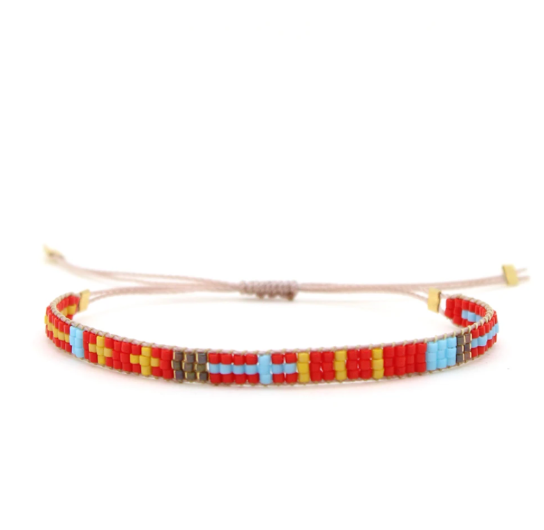 Bluma Hand Beaded ALYS Bracelet-Red