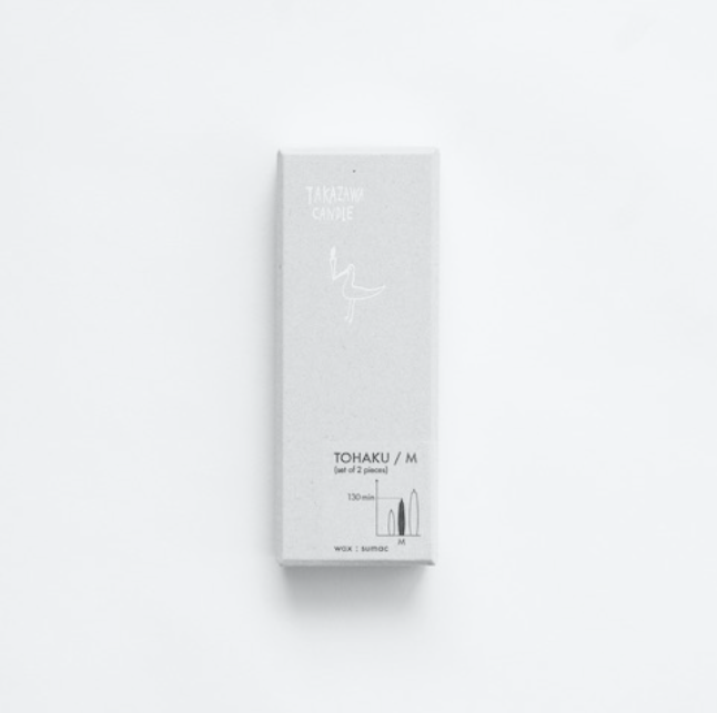 Takazawa Medium Japanese Candle TOHAKU M (2pc-pack) 