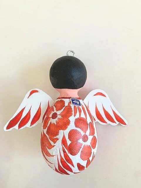 Traditional Mexican Angel Boy Ornament Red