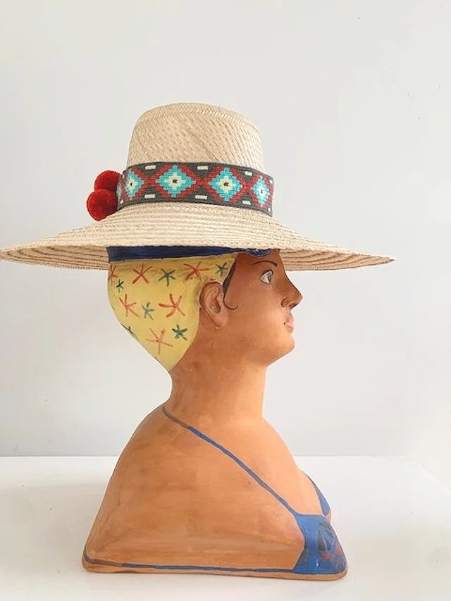 Gonzalez Hand Woven Wide Brim Hat Rust 