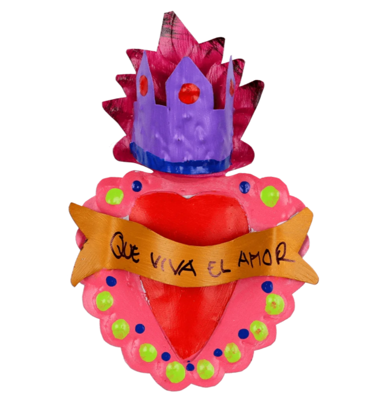 Metal Love Phrase Heart Wall Decoration Rosa