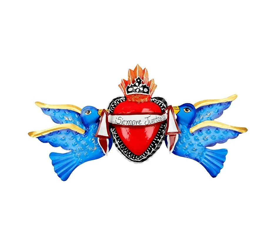 Metal Xlarge Guirnalda Palomas "Siempre Junitos" Royal