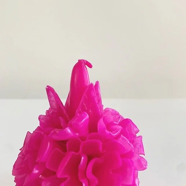 Guanajuato Pom Pom Candle Fuchsia 