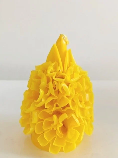 Guanajuato Pom Pom Candle Yellow