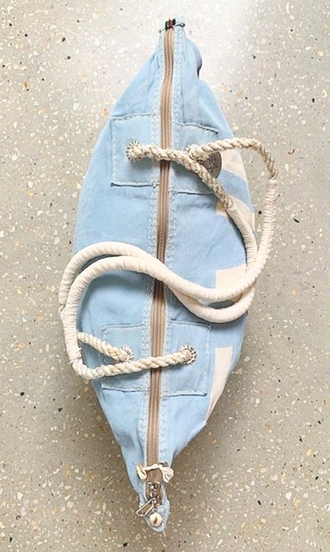 Ali Lamu Morning Blue Natural SAIL Weekender Bag      