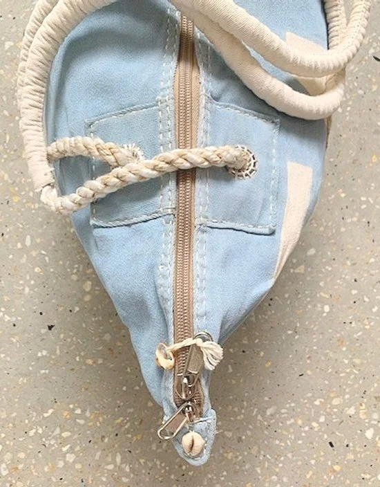 Ali Lamu Morning Blue Natural SAIL Weekender Bag      