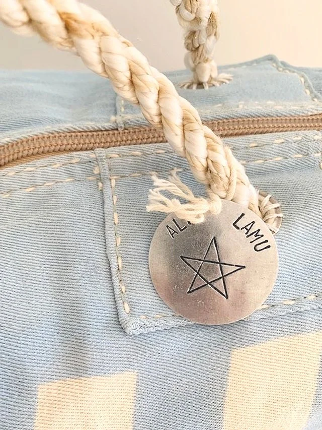Ali Lamu Morning Blue Natural SAIL Weekender Bag      