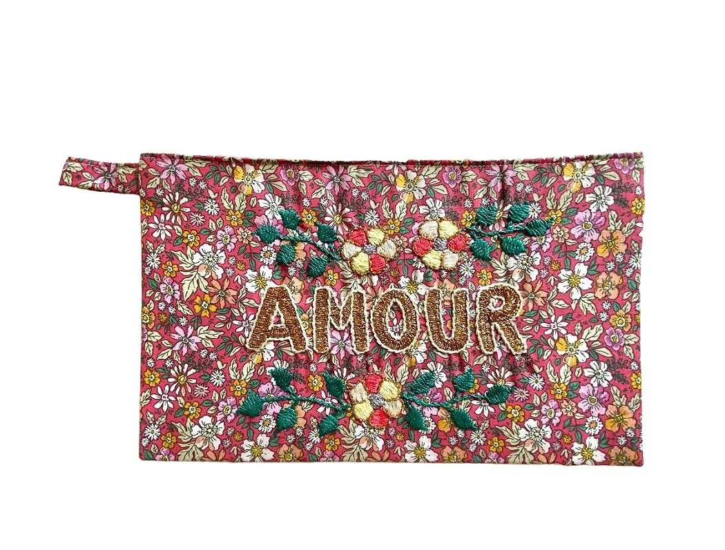 CSAO Embroidered Clutch Pink AMOUR
