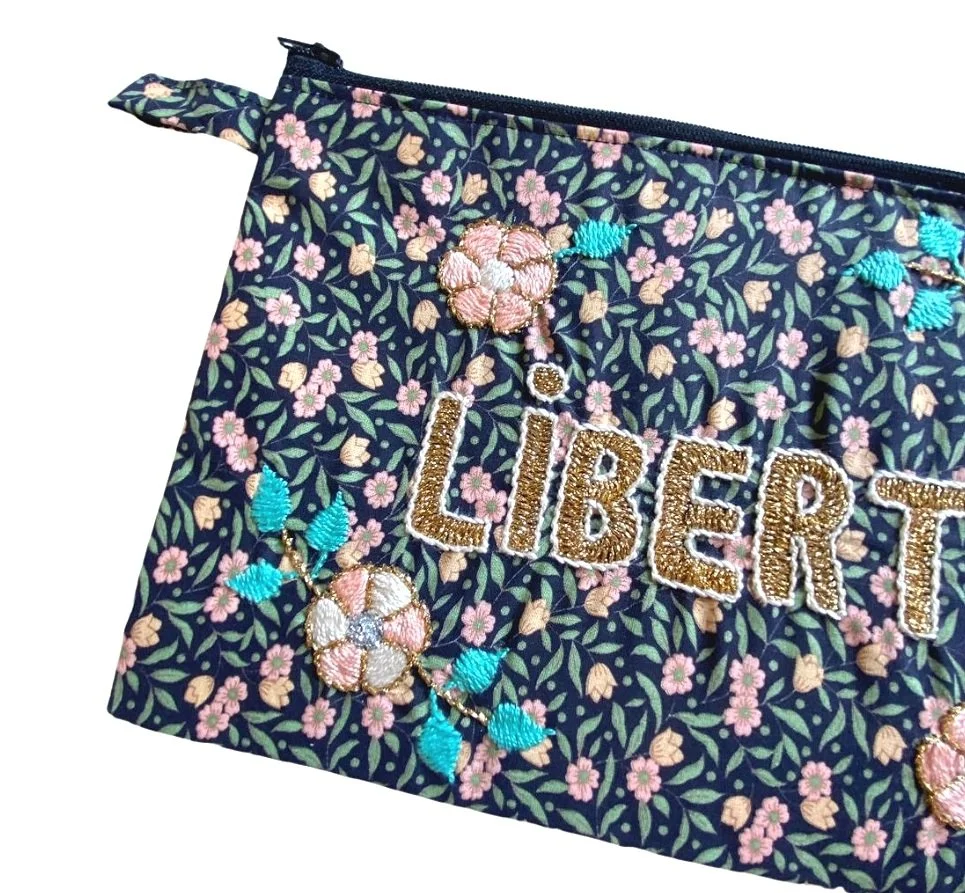 CSAO Embroidered Clutch Black LIBERTE Large