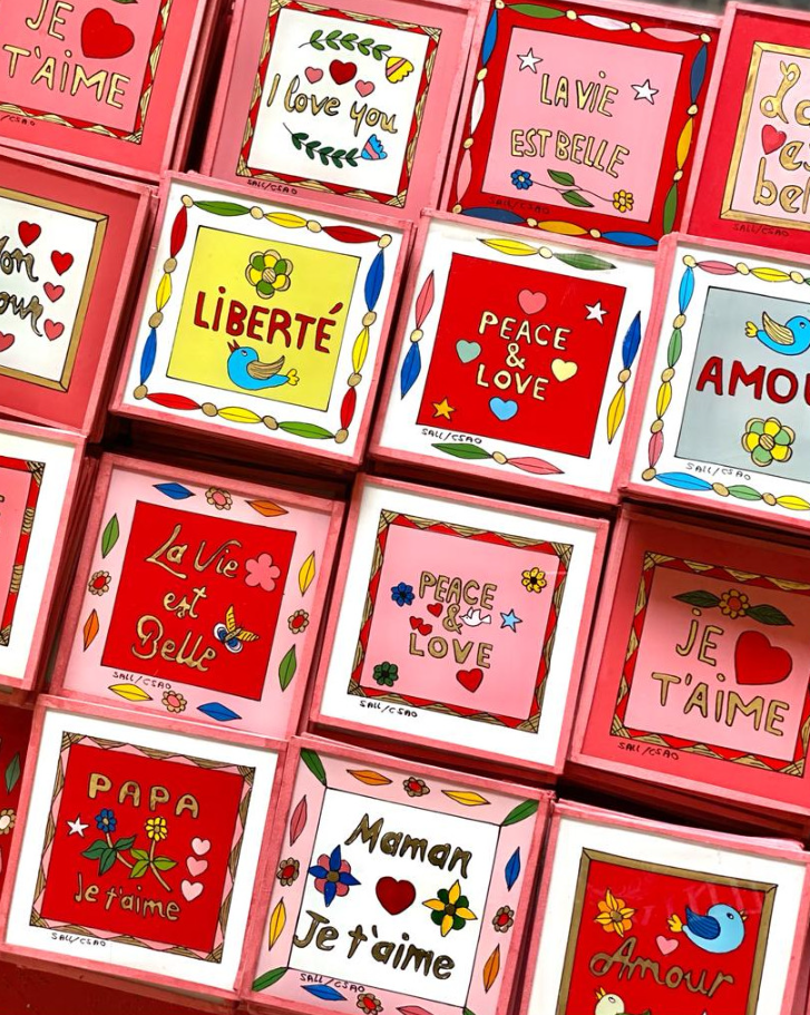 CSAO Hand painted glass framed art- Mon Amour