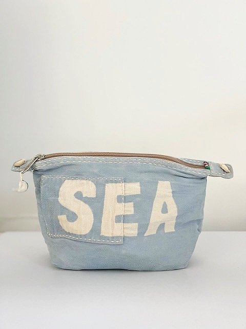 Ali Lamu Large Morning Blue Natural SEA Clutch