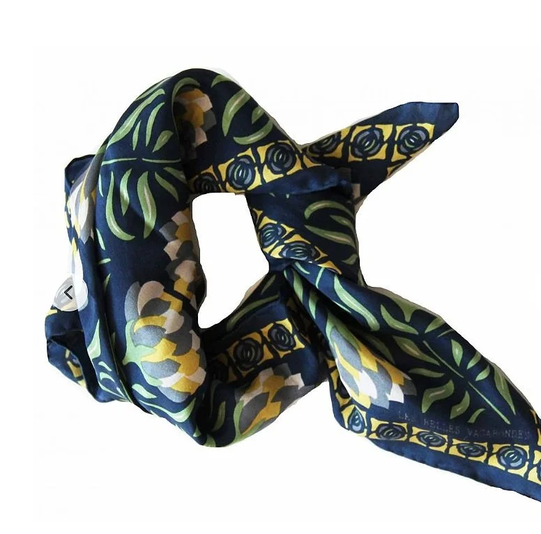 Les Belles Vagabondes Mini Scarf Bergamote - Marine/ Navy
