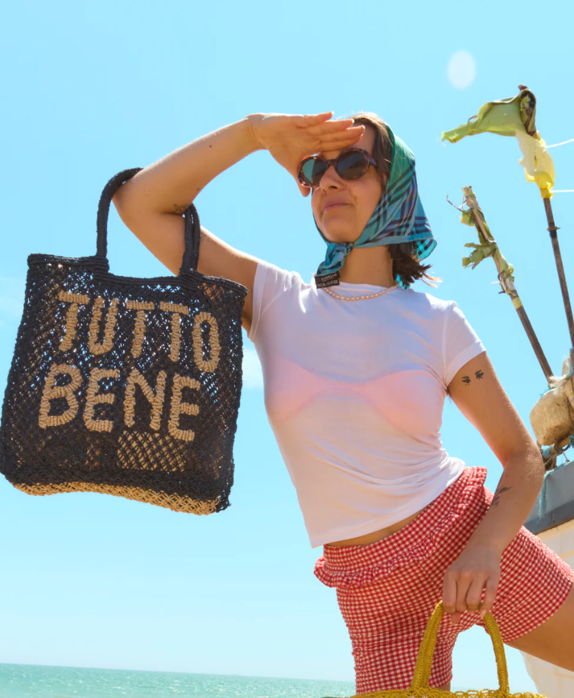 The Jacksons TUTTO BENE Jute Bag- Indigo Natural