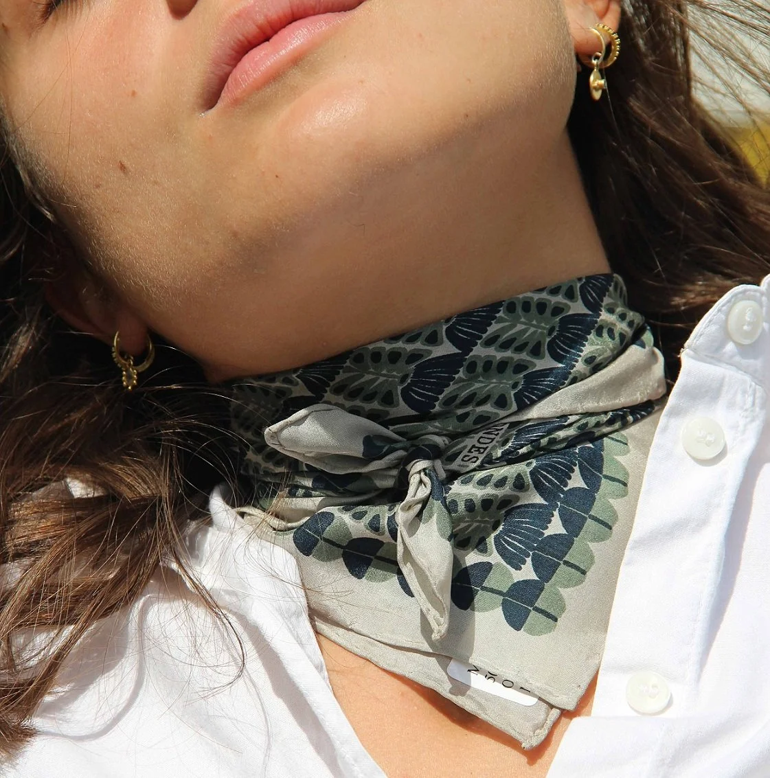 Les Belles Mini Caraibes Scarf - Bleu Blue