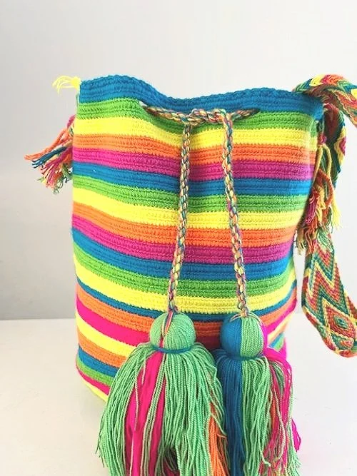 Sac à dos Mochila Wayuu - rose et orange