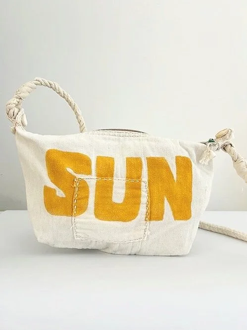 Ali Lamu Large Natural Tibet Yellow SUN Cross Body