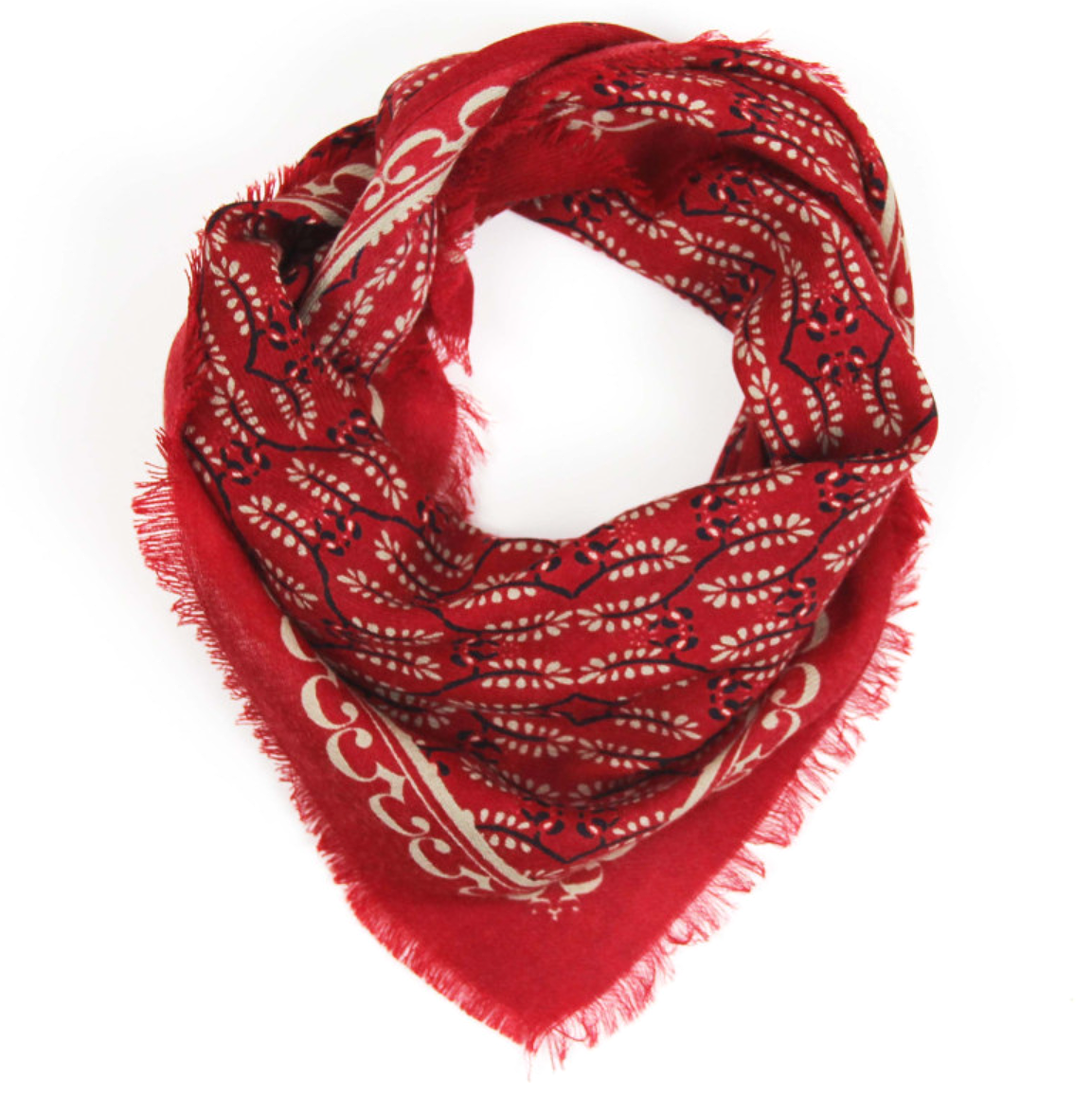Les Belles Vagabondes Delta Celeste Wool Scarf Rouge