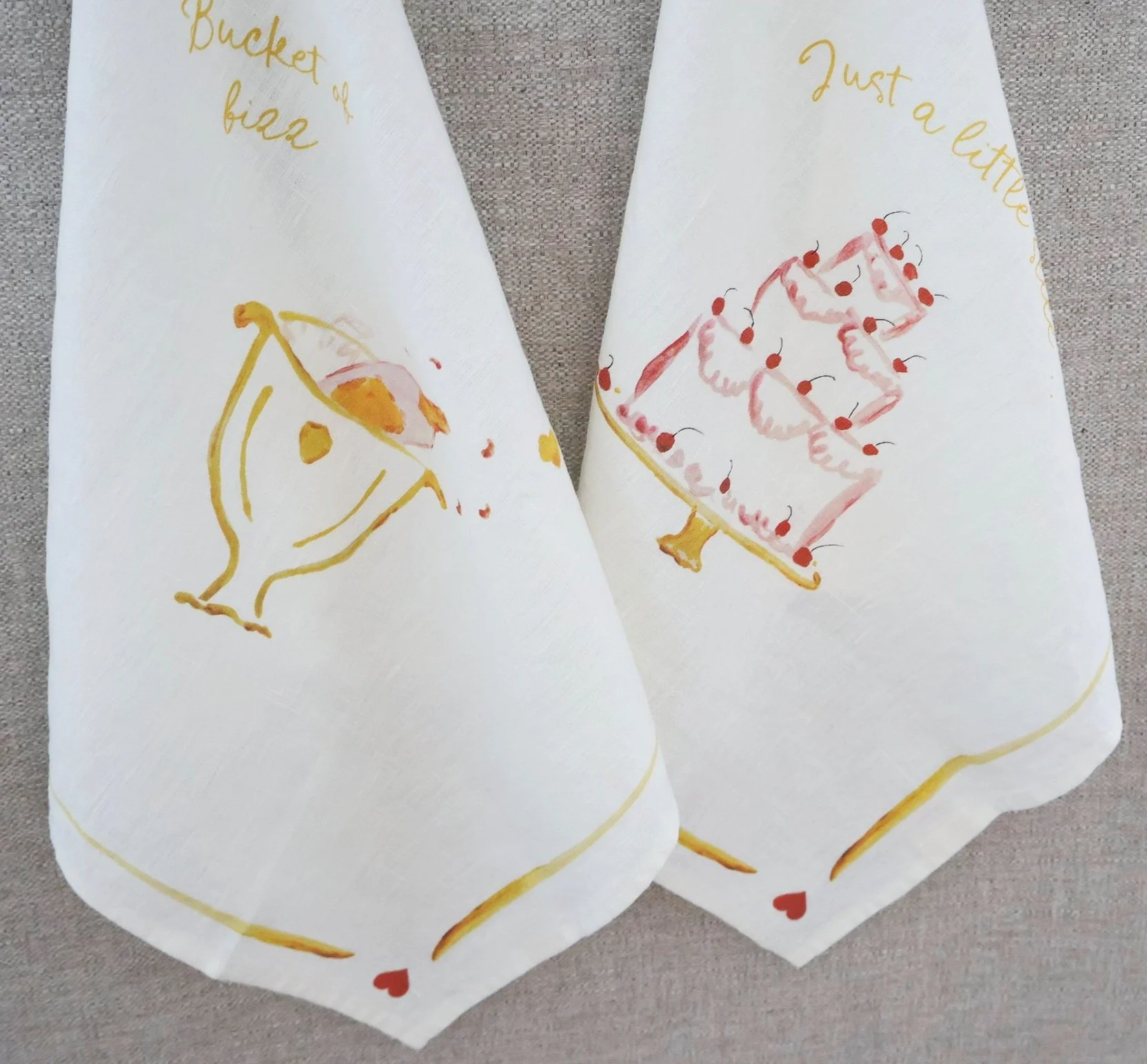 Dinette "Bucket of Fizz / A Little Slice Linen Napkin Set -2