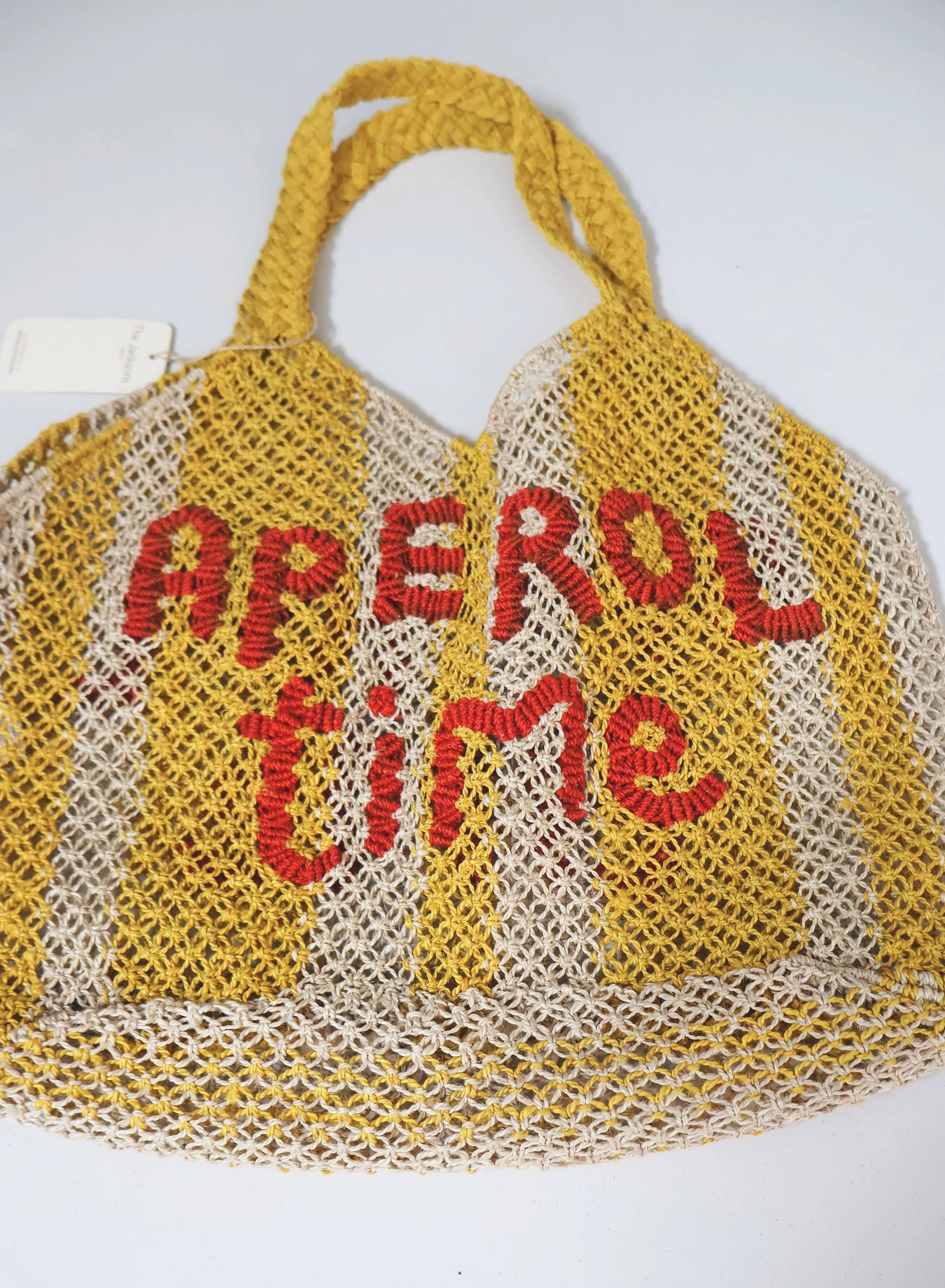 The Jacksons APEROL Jute Bag- Yellow/Natural/Spice/Ginger